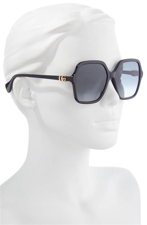 gucci 56mm square sunglasses|More.